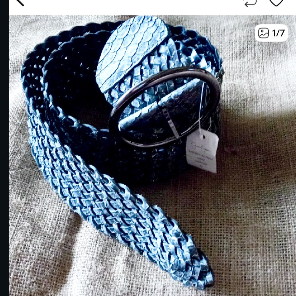 Jessica Simpson Women's Charcoal Braided leather Belt size L/XL